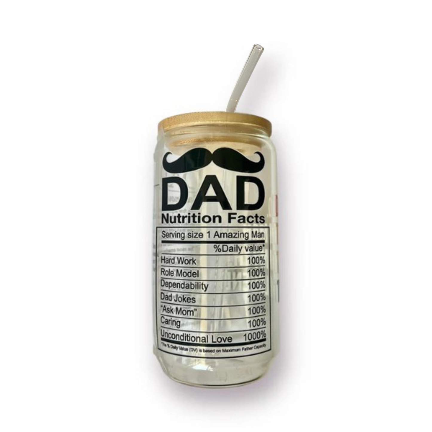 Dad Nutrition Facts drinkglas