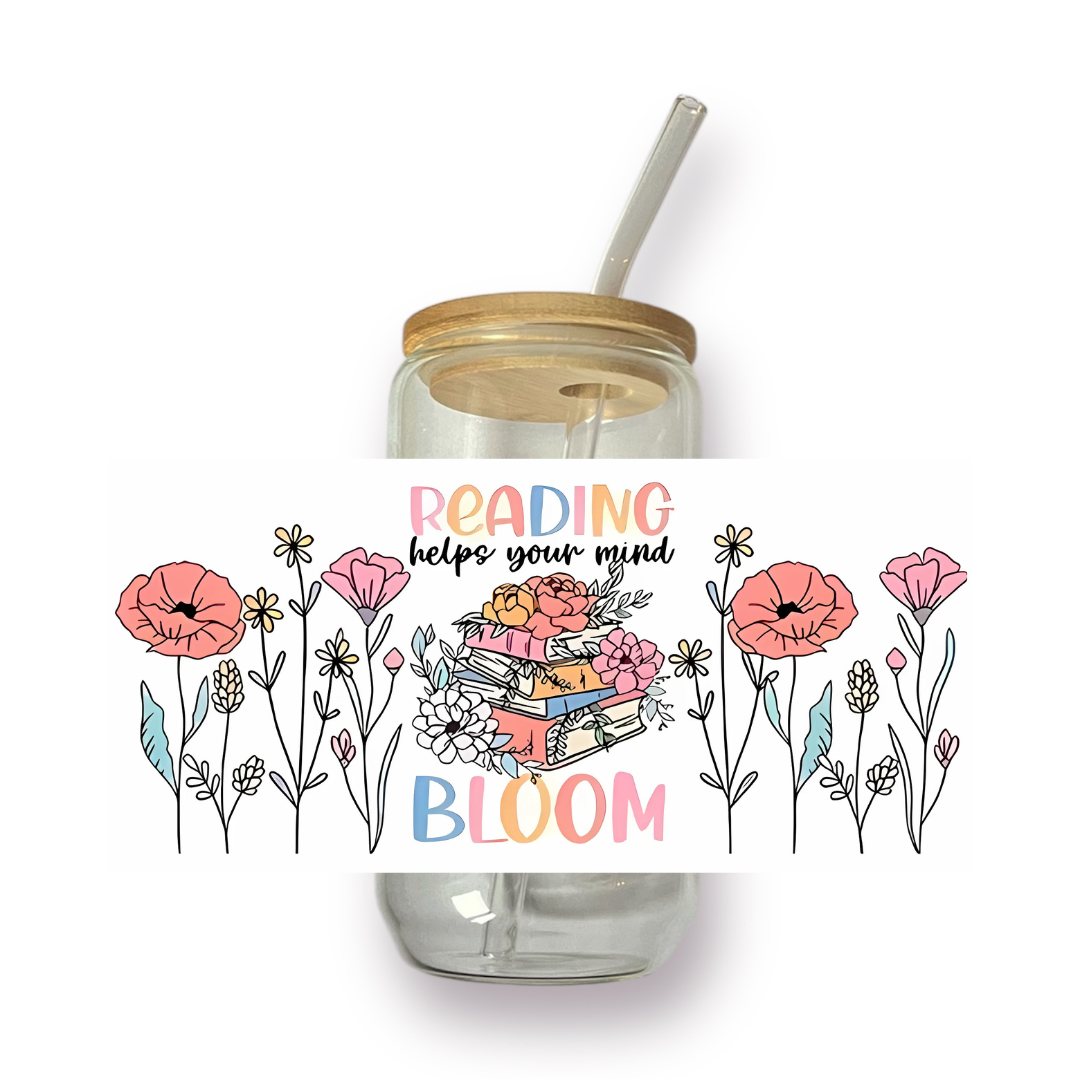 Reading Helps Your Mind Bloom drinkglas