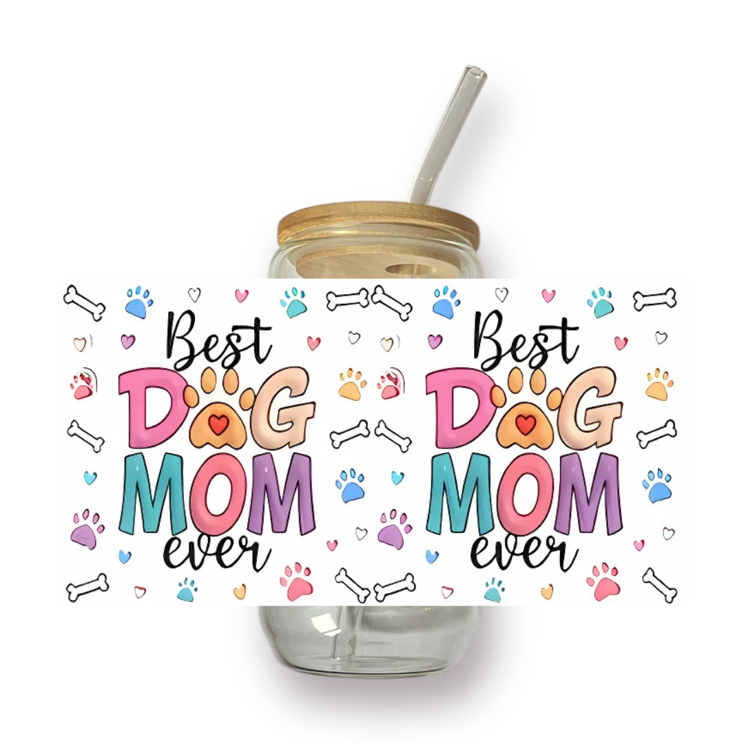 Dog Mom Pink drinkglas