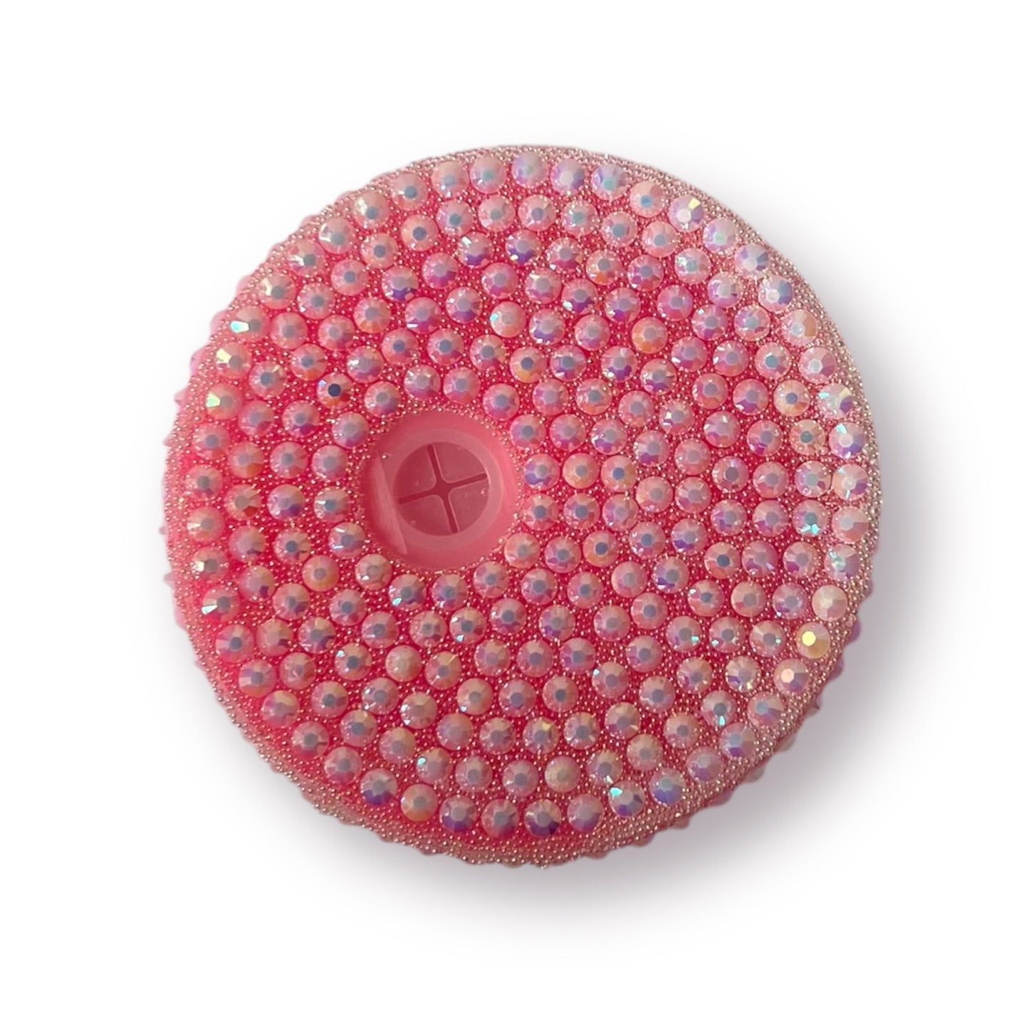 Deksel donkerroze met glitter