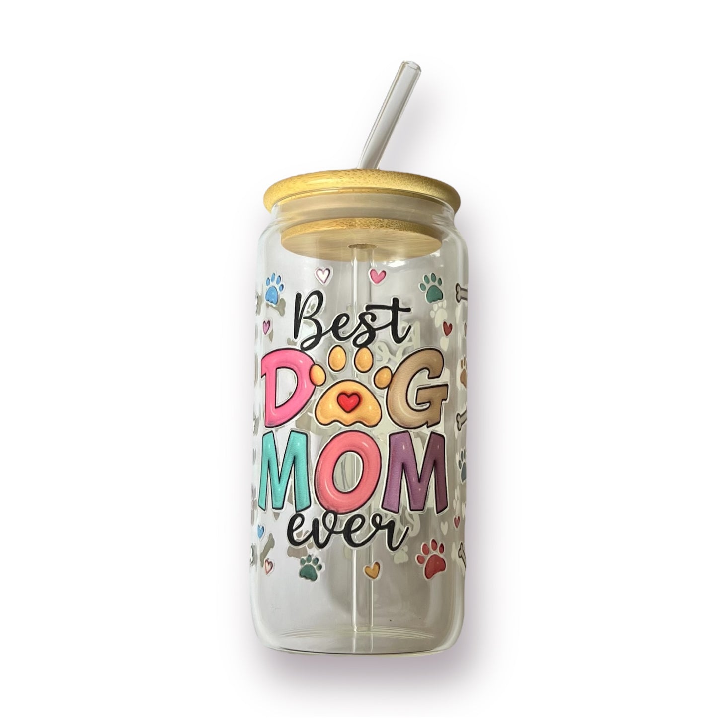Dog Mom Pink drinkglas